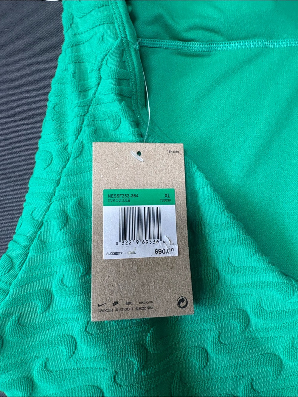 Nike Women’s Textured One Piece Swimsuit Green XL NWT Adjustable Straps Sporty - Picture 6 of 9